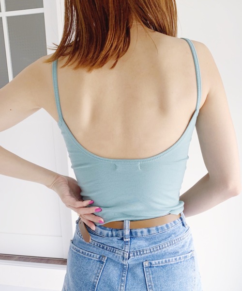 CLEA（クレア）の「カップ付き バックオープン キャミソール（キャミソール・レディース・ブラック/アイボリー/ホワイト/ミント/ブラウン/キャメル・FREE）」の22枚目の写真