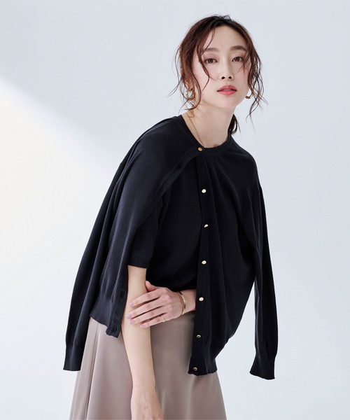 ｺﾞｰﾙﾄﾞ釦ｸﾙｰﾈｯｸｻﾏｰﾆｯﾄｶｰﾃﾞｨｶﾞﾝ カーディガン ボレロ Ur S ユアーズ のファッション通販 Zozotown