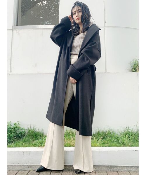 GYDA（ジェイダ）の「サイドスリットロングコート（テーラードジャケット・レディース・ブラック/ブラウン/その他1・FREE）」の2枚目の写真