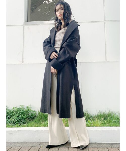 GYDA（ジェイダ）の「サイドスリットロングコート（テーラードジャケット・レディース・ブラック/ブラウン/その他1・FREE）」の12枚目の写真