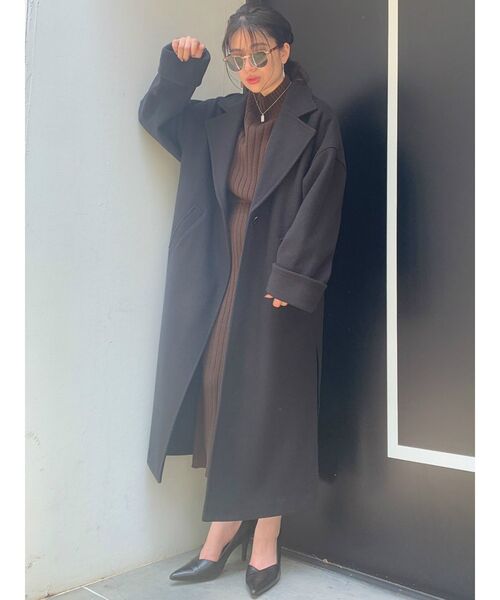 GYDA（ジェイダ）の「サイドスリットロングコート（テーラードジャケット・レディース・ブラック/ブラウン/その他1・FREE）」の10枚目の写真