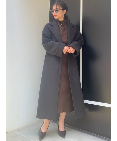 GYDA（ジェイダ）の「サイドスリットロングコート（テーラードジャケット・レディース・ブラック/ブラウン/その他1・FREE）」の8枚目の写真