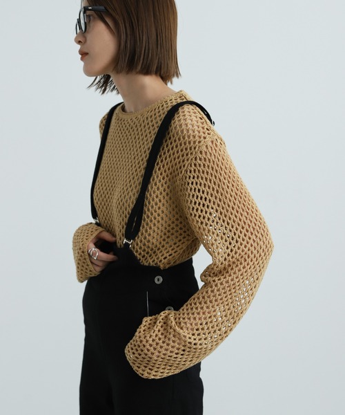 select MOCA(セレクトモカ)の「2021 AW 透かし編みニットトップス(ニット/セーター・レディース・アイボリー/ダークブラウン/ライトベージュ・FREE)」の10枚目の写真