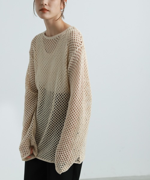 2021 AW 透かし編みニットトップス（ニット/セーター）｜select