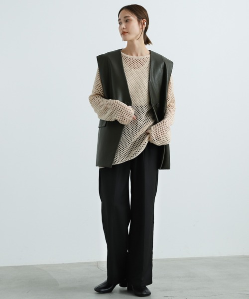 select MOCA(セレクトモカ)の「2021 AW 透かし編みニットトップス(ニット/セーター・レディース・アイボリー/ダークブラウン/ライトベージュ・FREE)」の16枚目の写真