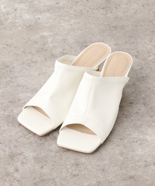 A part by（アパートバイ）の「Fレザーストレッチミュール　915599（サンダル・レディース・ホワイト/ブラック・MEDIUM/LARGE/37/38）」の7枚目の写真