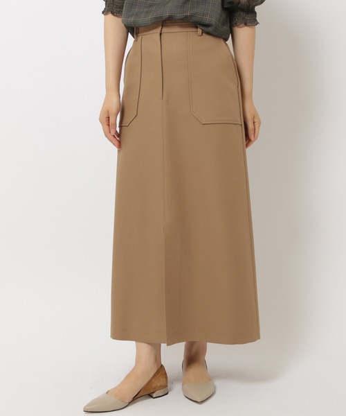 バビロン　薄い緑ひざ丈スカート　ステッチスカート　通勤用未使用近い バビロン 薄い緑ひざ丈スカート ステッチスカート 通勤用未使用近い