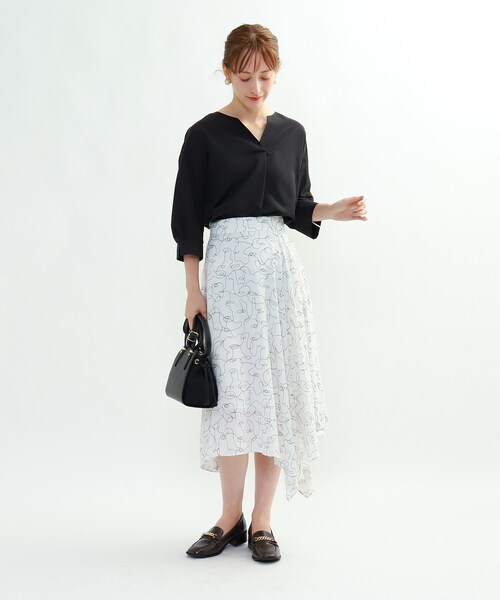 INDIVI（インディヴィ）の「[L]【マシンウォッシュ】袖デザイン
