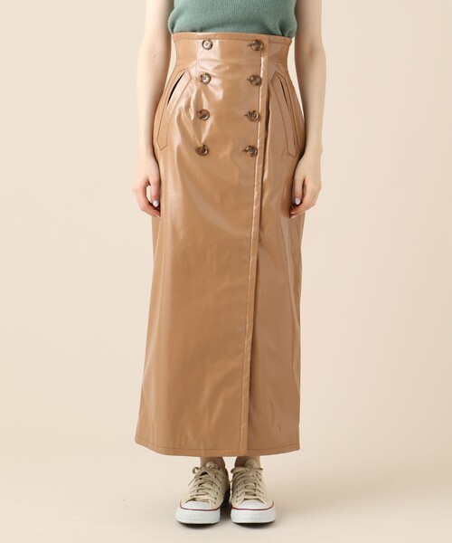 ME COUTURE（ミークチュール）の「エナメルロングスカート（スカート・レディース・ベージュ/ラベンダー・0/1）」の3枚目の写真
