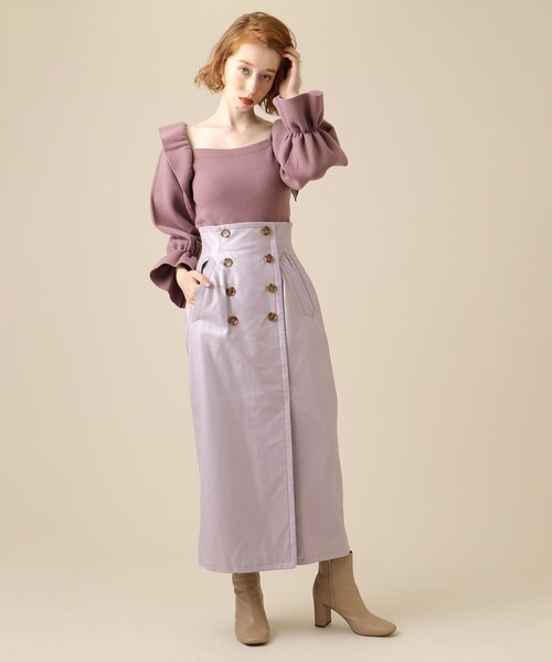 Merci♥ロングスカート Melanie ☆メルシー 2025新作☆ ミッシュマッシュ MISCH MASCH 2025春夏新作 シアーカラー