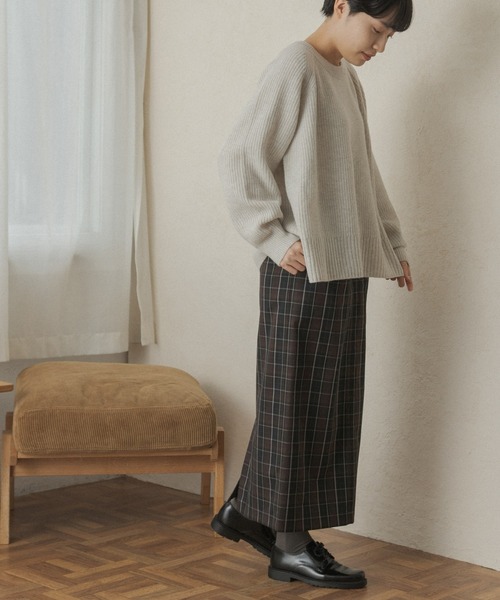 URBAN RESEARCH DOORS(アーバンリサーチドアーズ)の「WPツイルチェックスカート(スカート・レディース・グレー系その他/ブラウン系その他・1/2)」の9枚目の写真