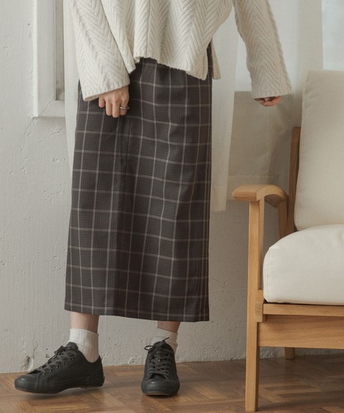 URBAN RESEARCH DOORS(アーバンリサーチドアーズ)の「WPツイルチェックスカート(スカート・レディース・グレー系その他/ブラウン系その他・1/2)」の19枚目の写真