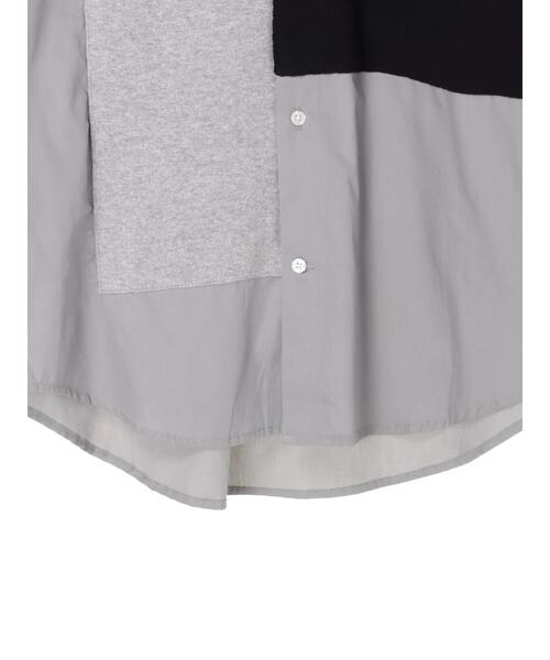 CRAFT STANDARD BOUTIQUE(クラフトスタンダードブティック)の「前身頃ニットパーツBIGシャツ*(シャツ/ブラウス・メンズ・グレー/ネイビー/オフホワイト・M/L)」の10枚目の写真