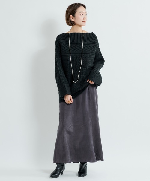 DouDou（ドゥドゥ）の「ケーブルオフタートルチュニック（ニット/セーター・レディース・オフホワイト/ブラック/ベージュ・FREE）」の16枚目の写真