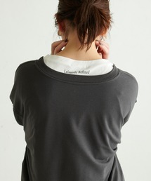 natural couture | 【WEB限定】ショート丈裏毛Tシャツレイヤードトップス(Tシャツ/カットソー)