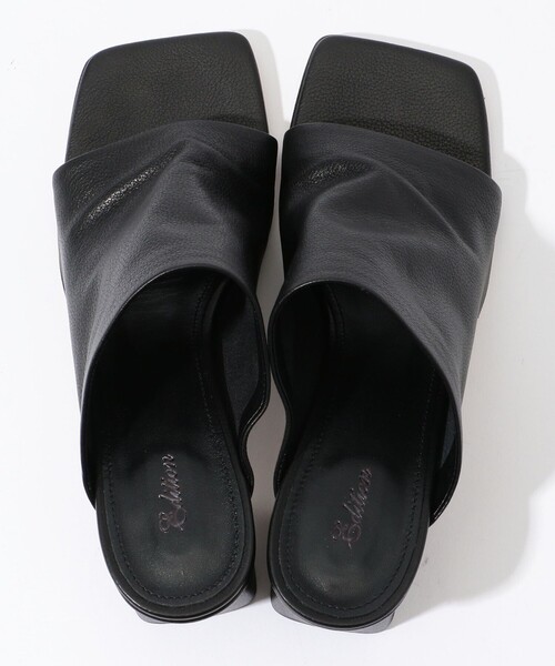 TOMORROWLAND （トゥモローランド）の「EDITION F レザー ヒールサンダル（サンダル・レディース・ブラック/ライトベージュ・36/37/38）」の8枚目の写真