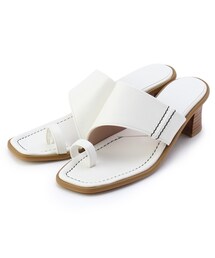 ◆スタックミドルヒールトングサンダル
