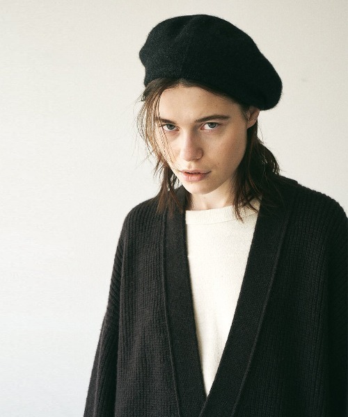 UNFIL（アンフィル）の「unfil アンフィル / blueface&cashmere oversized cardigan ブルーフェイス&カシミヤ オーバーサイズルーズカーディガン ビッグシルエット / WOFL-UW123（カーディガン/ボレロ・レディース・ダークブラウン/ベージュ系その他・1）」の17枚目の写真