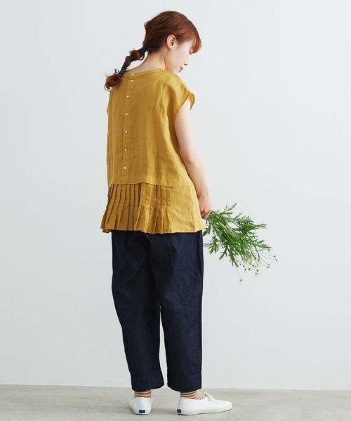 chambre de charme(シャンブルドゥシャーム)の「cdc コットン/リネン デニムパンツ(デニムパンツ・レディース・ワンウォッシュ/サックスブルー・FREE)」の9枚目の写真