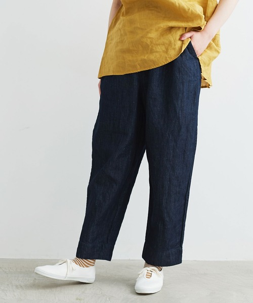 chambre de charme(シャンブルドゥシャーム)の「cdc コットン/リネン デニムパンツ(デニムパンツ・レディース・ワンウォッシュ/サックスブルー・FREE)」の6枚目の写真