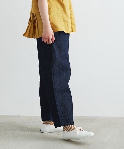 chambre de charme(シャンブルドゥシャーム)の「cdc コットン/リネン デニムパンツ(デニムパンツ・レディース・ワンウォッシュ/サックスブルー・FREE)」の10枚目の写真