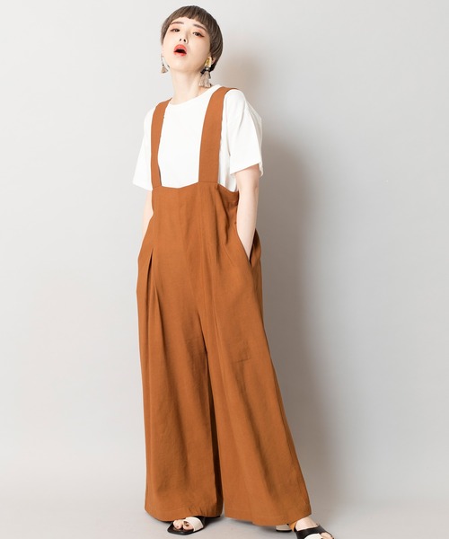 OSMOSIS（オズモーシス）の「サロペット&TシャツSET（サロペット/オーバーオール・レディース・ブラック/ブラウン/ライトカーキ・ONE SIZE）」の3枚目の写真