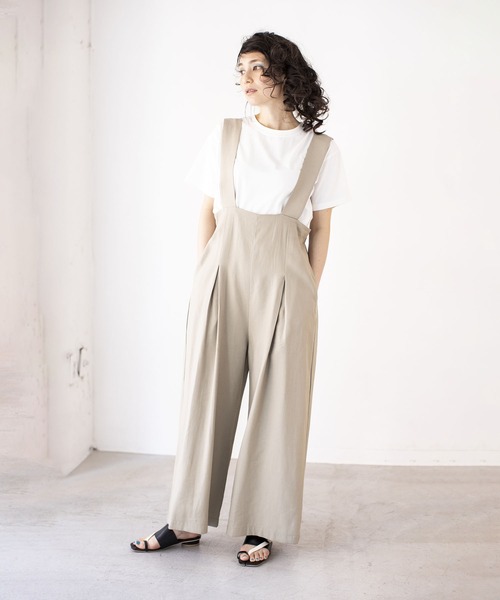 OSMOSIS（オズモーシス）の「サロペット&TシャツSET（サロペット/オーバーオール・レディース・ブラック/ブラウン/ライトカーキ・ONE SIZE）」の13枚目の写真