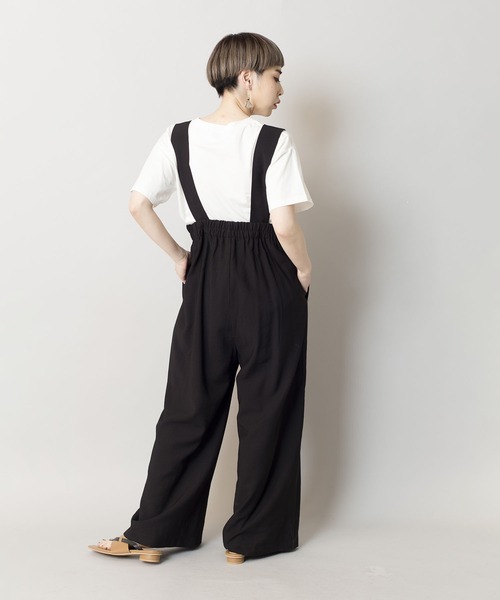 OSMOSIS（オズモーシス）の「サロペット&TシャツSET（サロペット/オーバーオール・レディース・ブラック/ブラウン/ライトカーキ・ONE SIZE）」の4枚目の写真