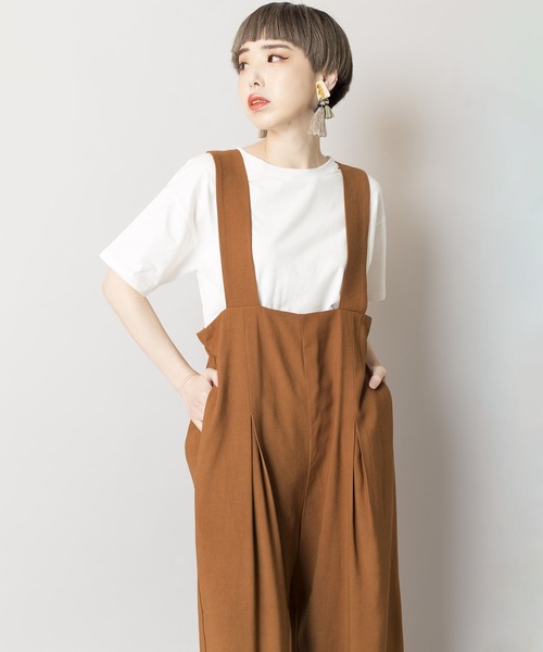 OSMOSIS（オズモーシス）の「サロペット&TシャツSET（サロペット/オーバーオール・レディース・ブラック/ブラウン/ライトカーキ・ONE SIZE）」の9枚目の写真