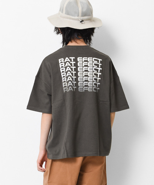RAT EFFECT(ラットエフェクト)の「グラデーションロゴプリントビッグTシャツ(Tシャツ/カットソー・キッズ・チャコールグレー/ブラック/パープル/ライトグレー/ベージュ・160/140/120/150/130)」の1枚目の写真
