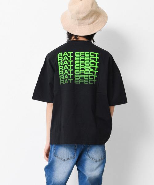 RAT EFFECT(ラットエフェクト)の「グラデーションロゴプリントビッグTシャツ(Tシャツ/カットソー・キッズ・チャコールグレー/ブラック/パープル/ライトグレー/ベージュ・160/140/120/150/130)」の2枚目の写真