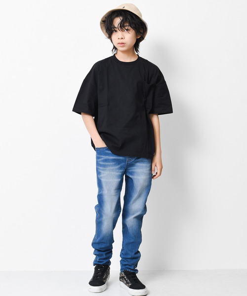 RAT EFFECT(ラットエフェクト)の「グラデーションロゴプリントビッグTシャツ(Tシャツ/カットソー・キッズ・チャコールグレー/ブラック/パープル/ライトグレー/ベージュ・160/140/120/150/130)」の12枚目の写真