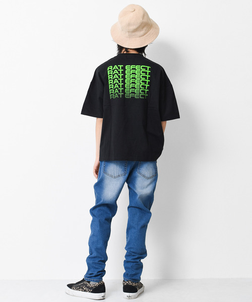 RAT EFFECT(ラットエフェクト)の「グラデーションロゴプリントビッグTシャツ(Tシャツ/カットソー・キッズ・チャコールグレー/ブラック/パープル/ライトグレー/ベージュ・160/140/120/150/130)」の8枚目の写真
