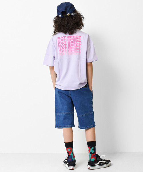 RAT EFFECT(ラットエフェクト)の「グラデーションロゴプリントビッグTシャツ(Tシャツ/カットソー・キッズ・チャコールグレー/ブラック/パープル/ライトグレー/ベージュ・160/140/120/150/130)」の13枚目の写真