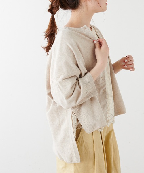 PUAL CE CIN(ピュアルセシン)の「プレーティングカーディガン(カーディガン/ボレロ・レディース・グレー/ベージュ・FREE)」の6枚目の写真