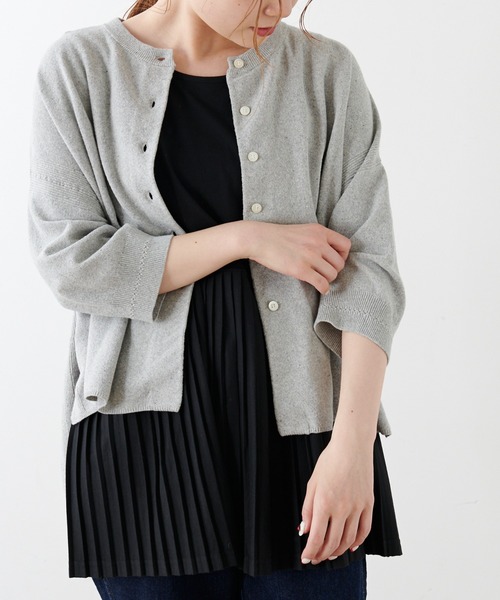 PUAL CE CIN(ピュアルセシン)の「プレーティングカーディガン(カーディガン/ボレロ・レディース・グレー/ベージュ・FREE)」の13枚目の写真