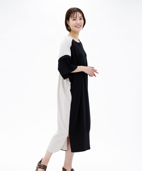 CAST:（キャストコロン）の「ニットコンビバックディティールワンピース（ワンピース・レディース・ブラック/グリーン・S/M）」の7枚目の写真