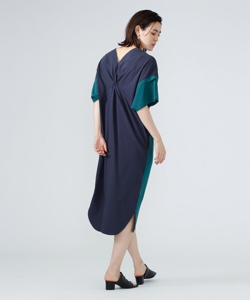 CAST:（キャストコロン）の「ニットコンビバックディティールワンピース（ワンピース・レディース・ブラック/グリーン・S/M）」の9枚目の写真