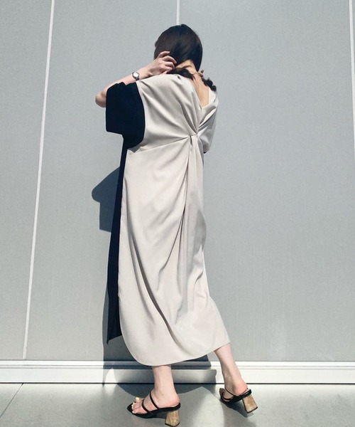 CAST:（キャストコロン）の「ニットコンビバックディティールワンピース（ワンピース・レディース・ブラック/グリーン・S/M）」の13枚目の写真