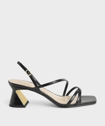 クロックエフェクト ストラッピーヒールサンダル / Croc-Effect Strappy Heeled Sandals