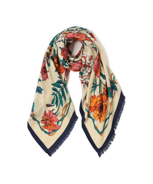 manipuri / フラワー ウールシルク ストール