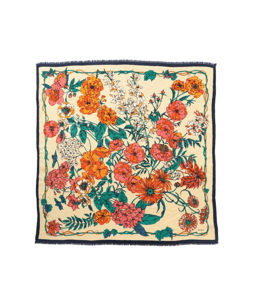 manipuri / フラワー ウールシルク ストール