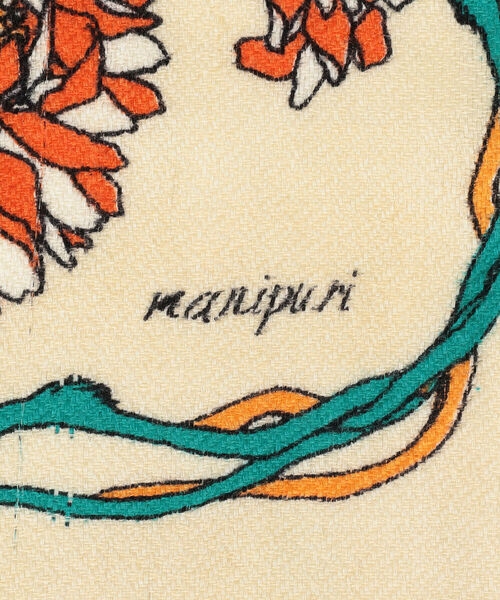 manipuri / フラワー ウールシルク ストール