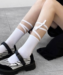 minsobi（ミンソビ）の「マルチストラップファッションソックス  ストラップ靴下　リフレクターソックス（ソックス/靴下）」