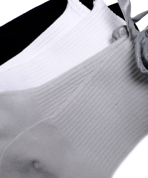 minsobi（ミンソビ）の「マルチストラップファッションソックス  ストラップ靴下　リフレクターソックス（ソックス/靴下・レディース・ホワイト/ブラック/グレー・FREE）」の7枚目の写真