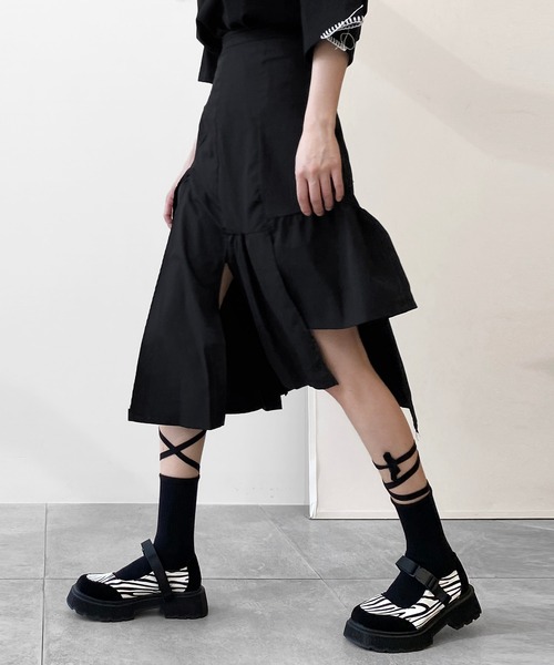 minsobi（ミンソビ）の「マルチストラップファッションソックス  ストラップ靴下　リフレクターソックス（ソックス/靴下・レディース・ホワイト/ブラック/グレー・FREE）」の12枚目の写真