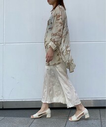 ESPERANZA（エスペランサ）の「【ミドルヒール】スクエアトゥサイドラインオープントゥパンプス（パンプス）」