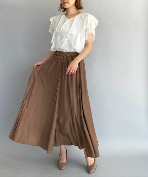 PICCIN(ピッチン)の「マチ入りロングスカート(スカート・レディース・ブラウン/モスグリーン/キャメル・M)」の14枚目の写真