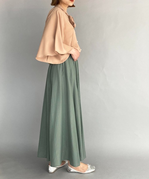 PICCIN(ピッチン)の「マチ入りロングスカート(スカート・レディース・ブラウン/モスグリーン/キャメル・M)」の5枚目の写真