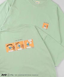 make a ray!（メイク ア レイ！）の「【THE SMURFS/スマーフ】バックプリント コミックイラスト 半袖プリントTシャツ（Tシャツ/カットソー・メンズ）」